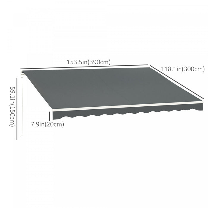 Outsunny 10' X 13' Store Banne Electrique Protection Uv Telecommande, Gris