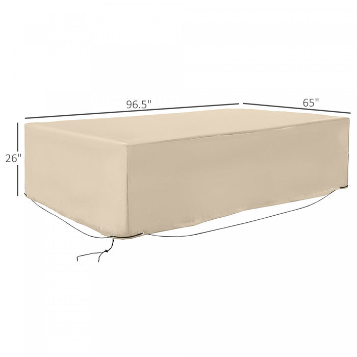Housse De Mobilier De Patio D'exterieur Outsunny 97 Po X 65 Po X 26 Po, Impermeable, Beige