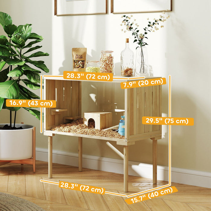 Cage A Hamster En Bois Pour Gerbille, Bois Naturel