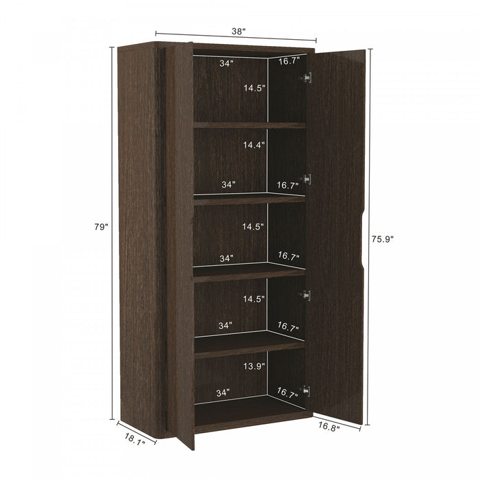 Armoire bibliotheque moderne Rivington 38\" en noyer - Ensemble de 3