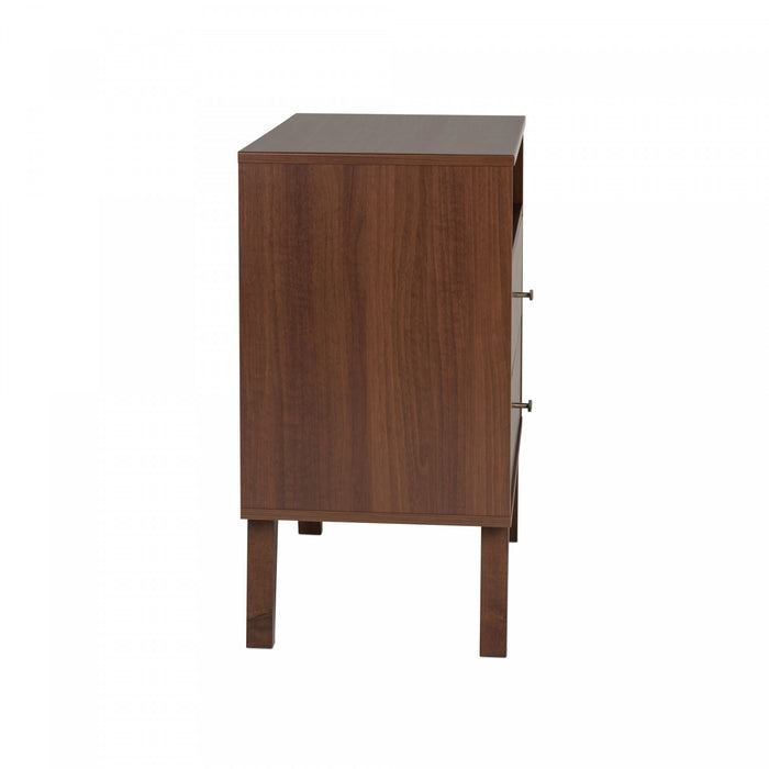 Table de nuit haute Milo à 2 tiroirs - cerisier