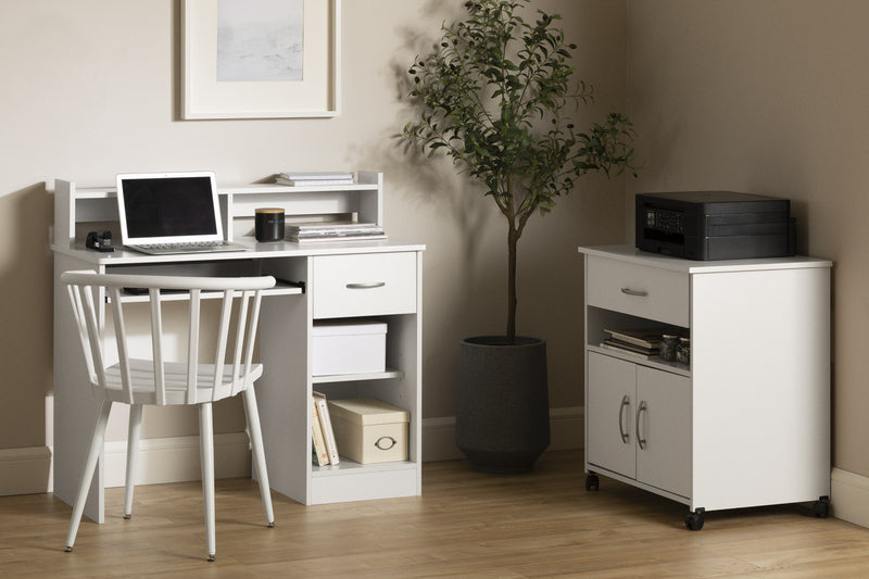 Axess Bureau De Travail Avec Support A Clavier - Blanc Solide