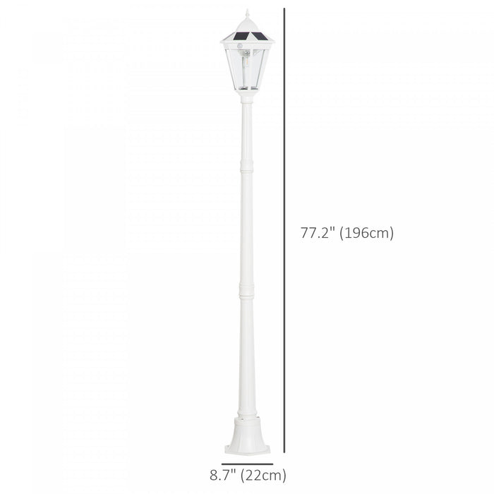 Outsunny Lampe Solaire De 77\", Lampadaire D'exterieur En Aluminium Etanche