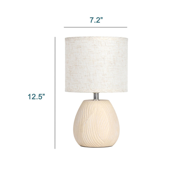 Marren Lampe de table contemporaine texturee, Beige, 12,5 po H