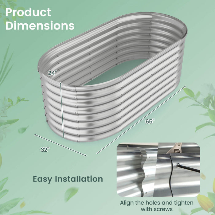 Costway 2 Pcs Souleve Kit De Lit De Jardin Planteur Souleve Boites De Jardin Exterieures 65\" X 32\" X 24\" Argent
