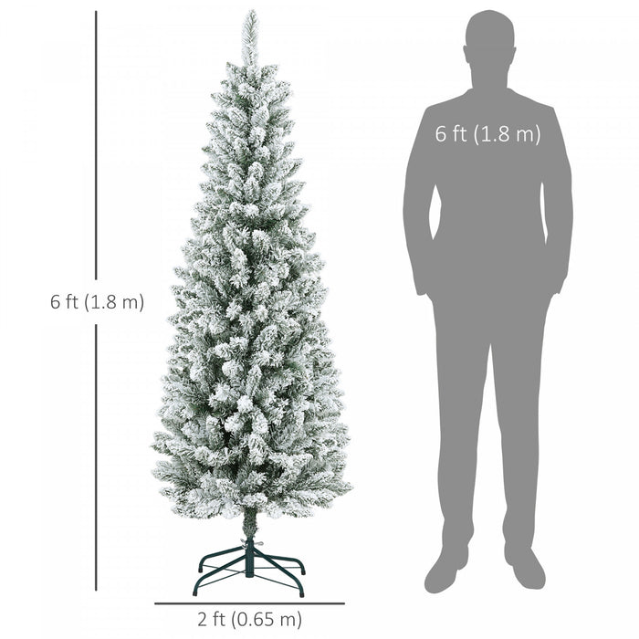 Homcom Arbre De Noel Artificiel Floque De 6 Pieds Avec Base En Acier, Vert