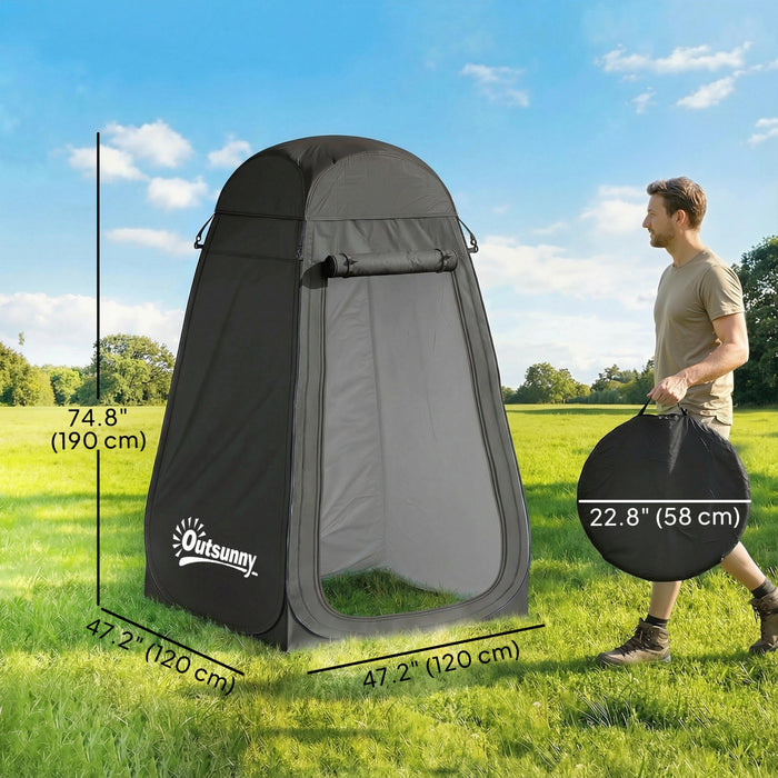 Outsunny Tente de Douche Pop-Up, Abri Prive pour Se Changer en Exterieur, Noir