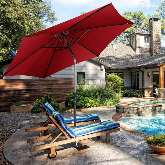 Costway Parasol de Patio 10ft exterieur avec pied de parasol rond robuste de 59 LBS