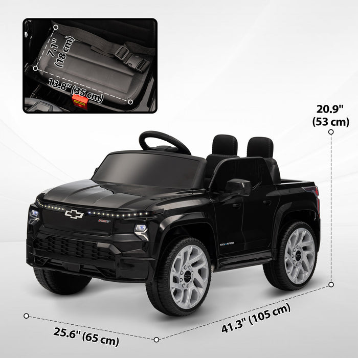 Qaba Voiture Electrique 12 V Pour Enfants, Chevrolet Silverado Ev Rst, Voiture Pour Enfants Alimentee Par Batterie Avec Telecommande Parentale, Suspension A Ressort, Noir