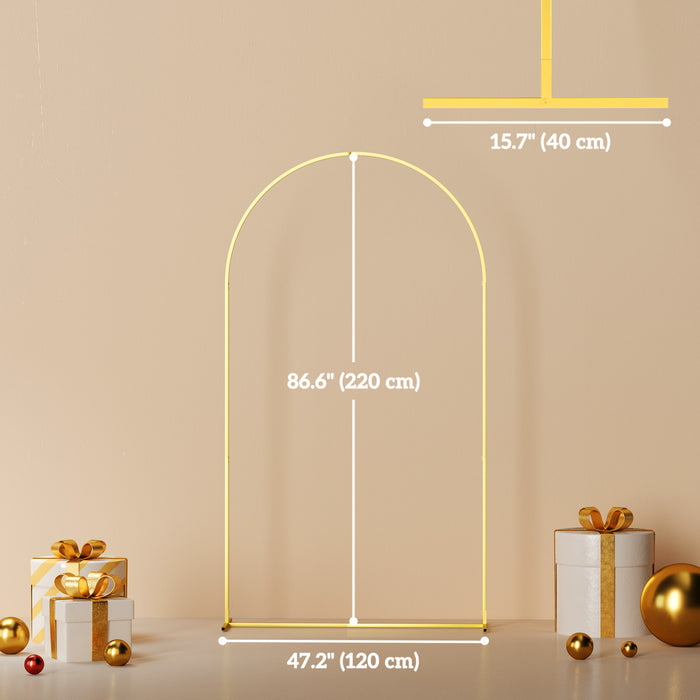 Outsunny Arche De Mariage Doree De 7x4', Avec Piquets En Forme De U