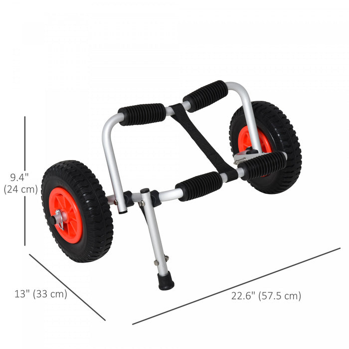 Soozier Chariot De Kayak Avec Roues Et Cadre En Aluminium, Argente