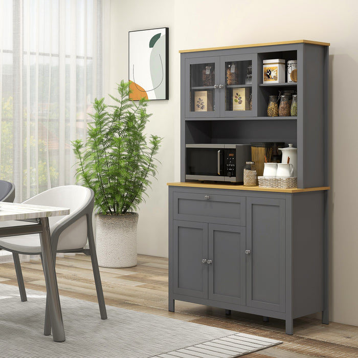 HOMCOM Armoire de garde-manger de cuisine de 71 po avec etageres reglables