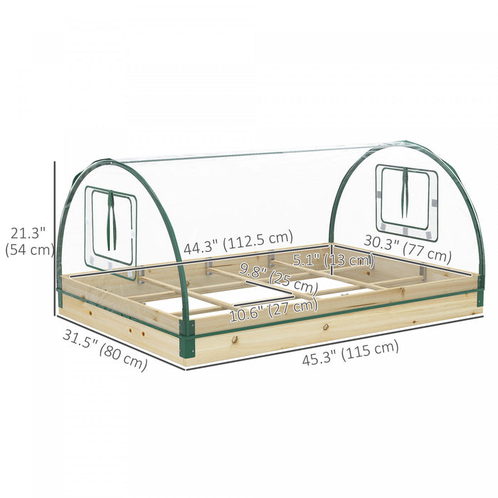 Outsunny Lit De Jardin Sureleve Avec Housse En Plastique Pour Serre