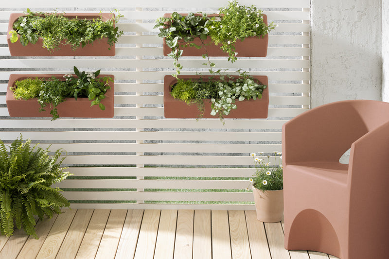 Ensemble 4 jardinières murales Dalya pour l'extérieur - Terra Cotta