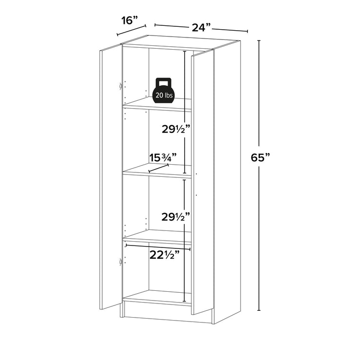 Armoire profonde de rangement Elite avec tablettes fixes et réglables - noire