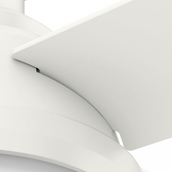 Ventilateur de plafond Dempsey à profil bas avec luminaire - Blanc