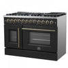 Forno Galiano 48" French Door Dual Fuel Range, Black, 6.58 cu.ft. -FFSGS6356-48BLK | Cuisniniere a combustible Galiano de 48 po, noire, doubles fours de 6,58 pi³ – FFSGS6356-48BLK