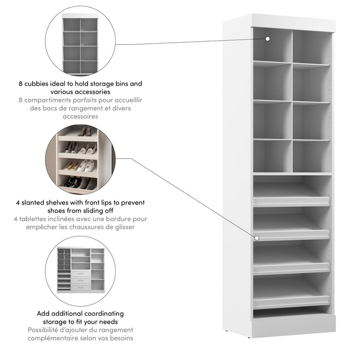 Organisateur de garde-robe pour chaussures Pur de Bestarde 25 po (L) - blanc