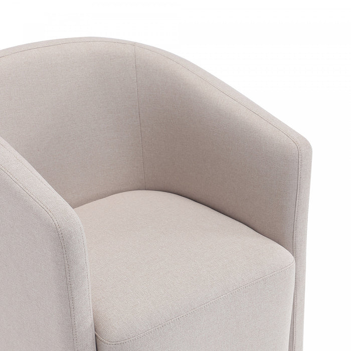 Fauteuil contemporain moderne Hearth en tissu avec accoudoirs, coloris orge