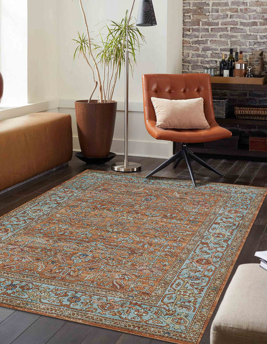 Tapis Traditionnel Hailey 5'3\" x 7'3\" en Orange