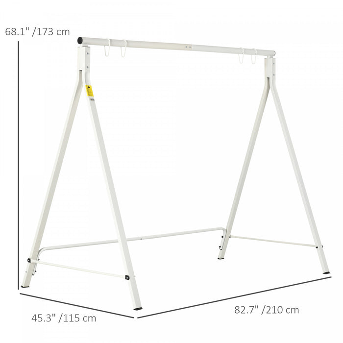 Outsunny Support De Balancoire, Capacite De Poids De 528 Lb, Blanc