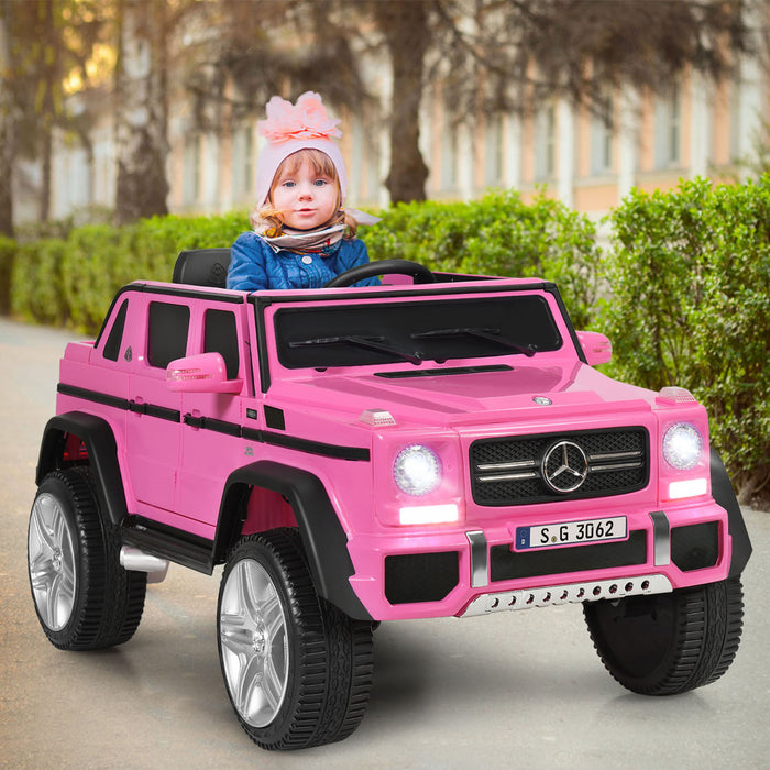 12v Autorise Mercedes-benz Enfants Roulent Sur La Voiture Rc Vehicules Motorises W / Tronc Rose