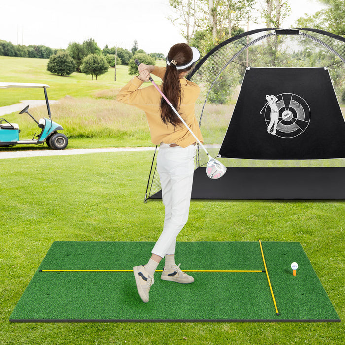 Costway 5 X 4 Ft Golf Hitting Mat Artificiel Interieur Exterieur Turf Golf Training Mat 32 Mm