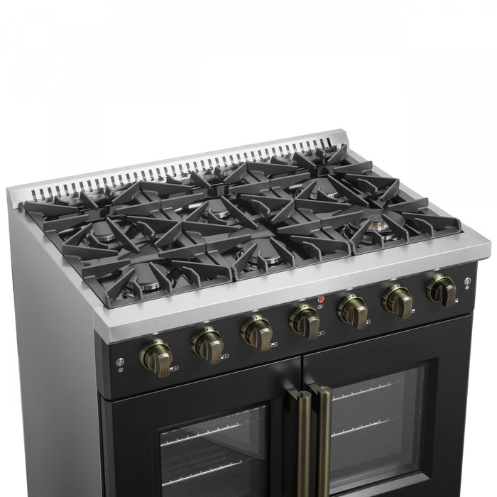Cuisiniere a gaz noire Galiano 36 pouces, 4,32 pi³ – FFSGS6444-36BLK
