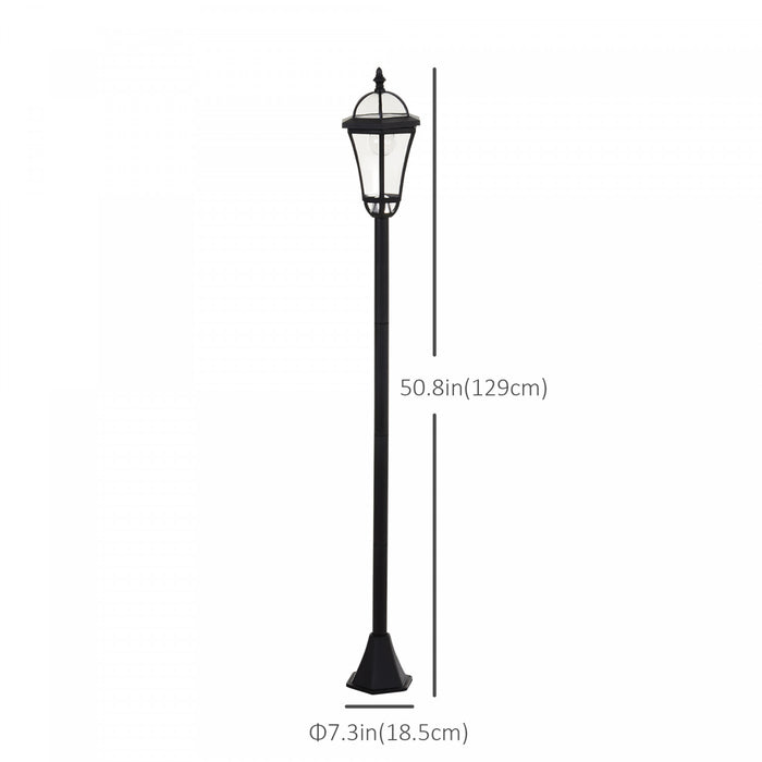 Outsunny 2 Pcs Led Lampes De Jardin Lampadaire Solaire Lanterne Patio Chemin Passerelle Exterieur Resistant A L'eau Commutateur Automatique 6-8 Heures Noir