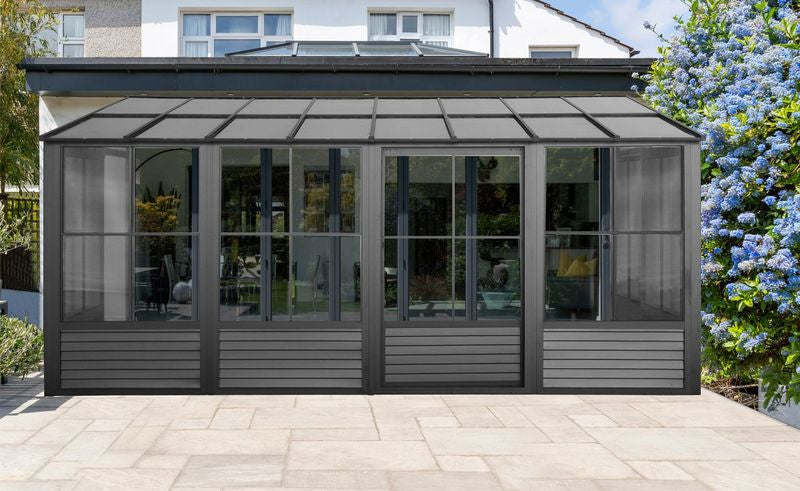 Florence - Solarium Mural 8x16 Toit En Polycarbonate Noir