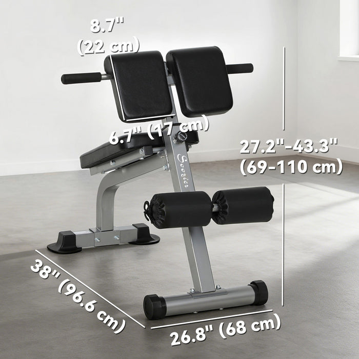 Soozier Banc Romain, Banc Hyperextension Pliable, Argent