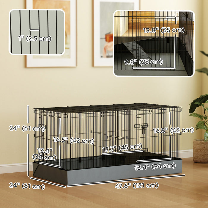 Cage Pour Cochons D'inde, Dessus Amovible, 2 Zones Separees