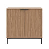Armoire décorative de rangement mince Nordika à 2 portes - noyer clair