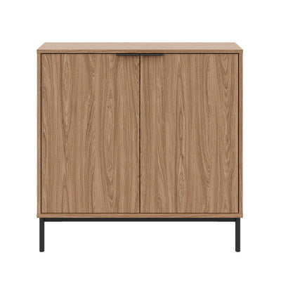 Nordika Slim 2-Door Storage Console Accent Cabinet - Light Walnut | Armoire décorative de rangement mince Nordika à 2 portes - noyer clair