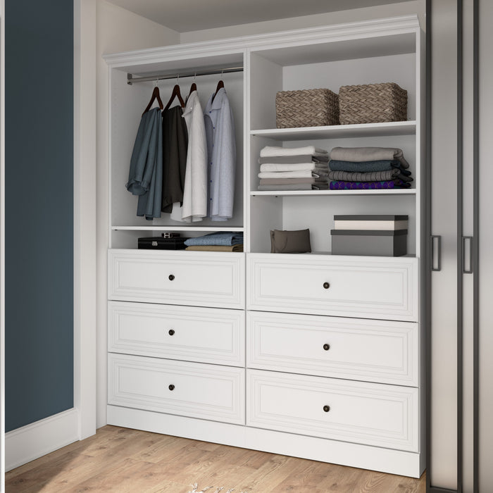 Organisateur de garde-robe Versatile de Bestar de 72 po (L) avec tiroirs - blanc