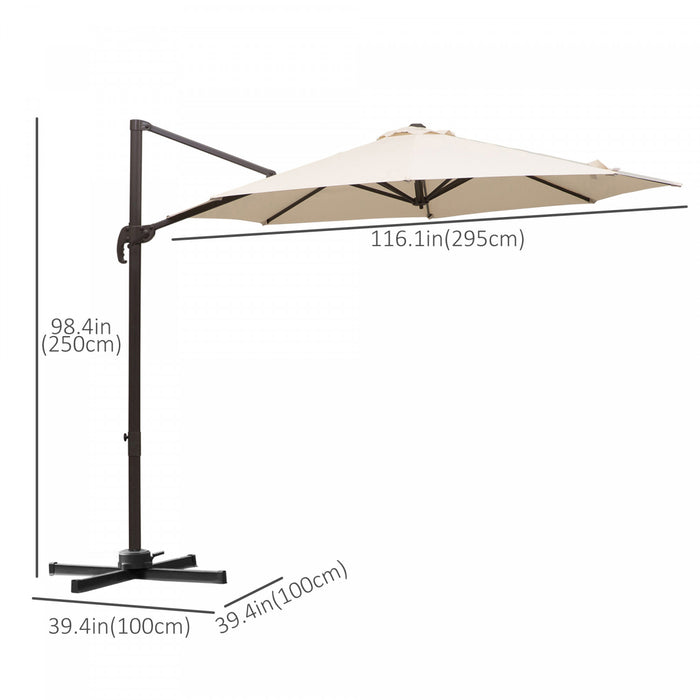 Outsunny Parasol Blanc Creme
