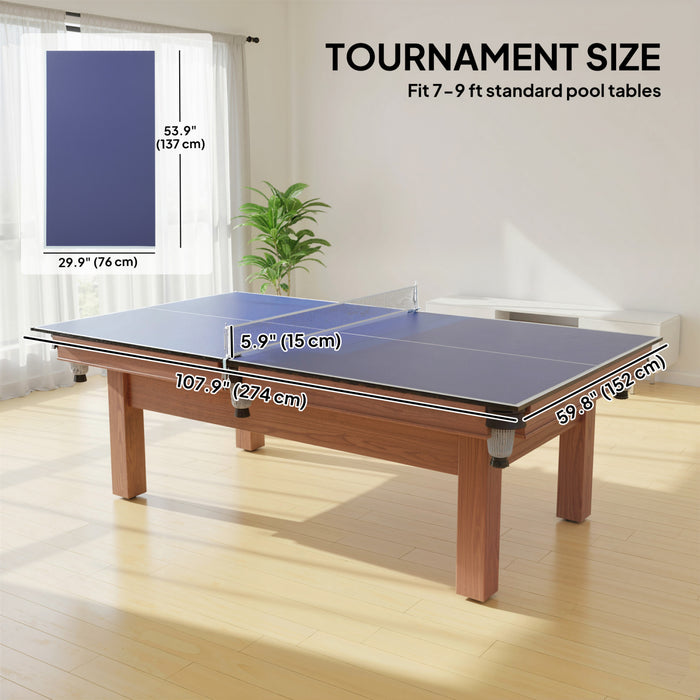 Soozier Plateau de Conversion de Tennis de Table Pliant 274 cm avec Filet, Bleu