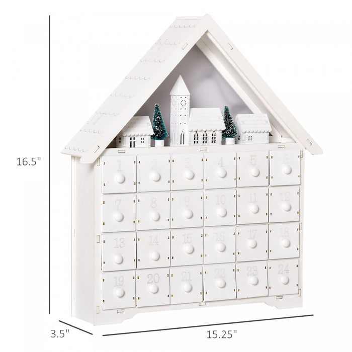 Homcom Calendrier De L'avent De Noel Blanc