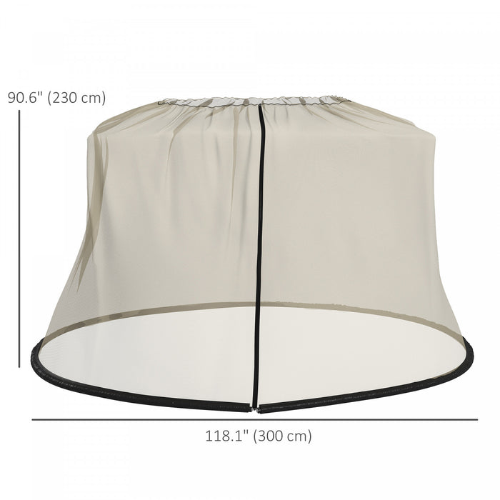 Outsunny Moustiquaire De Parasol De 7,5', Filet De Couverture De Parasol