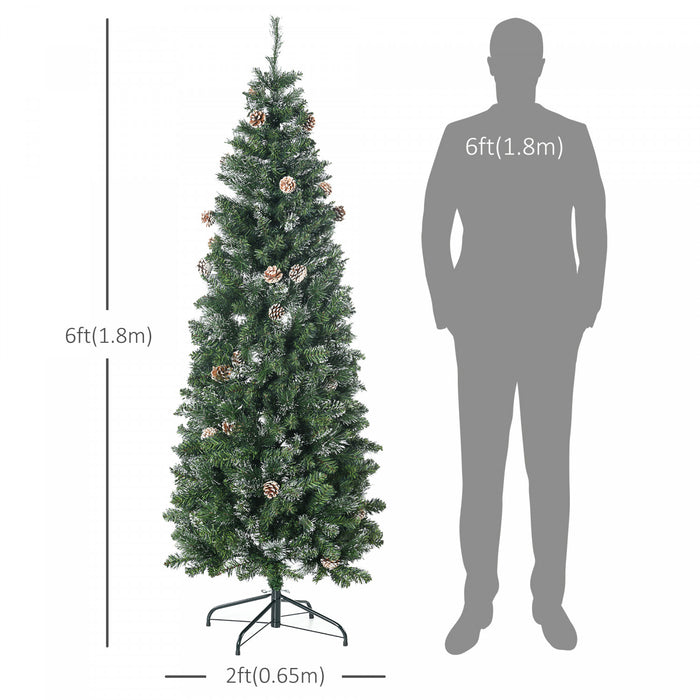Homcom Sapin De Noel Artificiel De 6 Pi Avec Neige, Ouverture Automatique