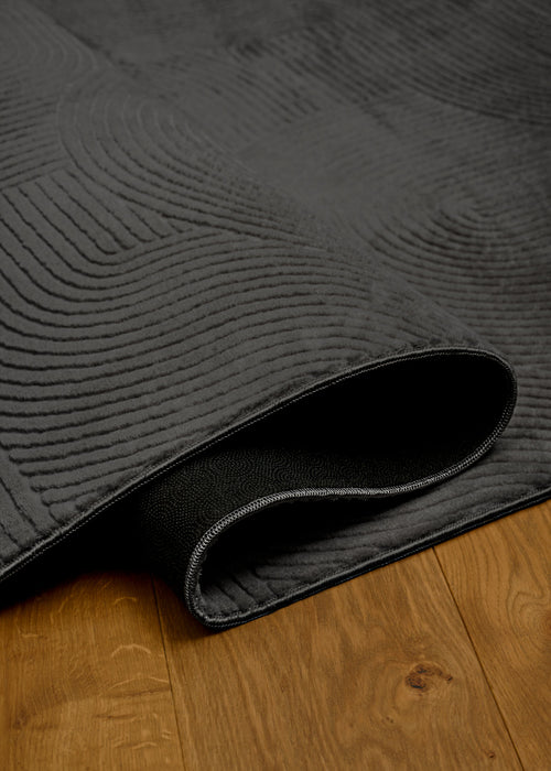 Tapis Lavable/Contemporain Elion 6'7\" x 9'0\" en Charbon