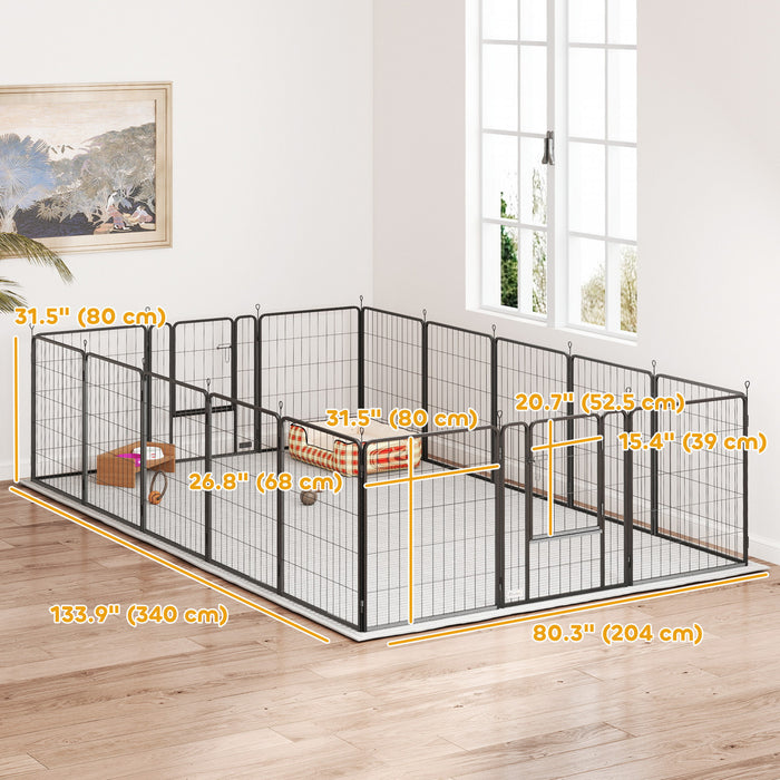 Parc pour chien a 16 panneaux, 31.5\" H, pour moyens chiens