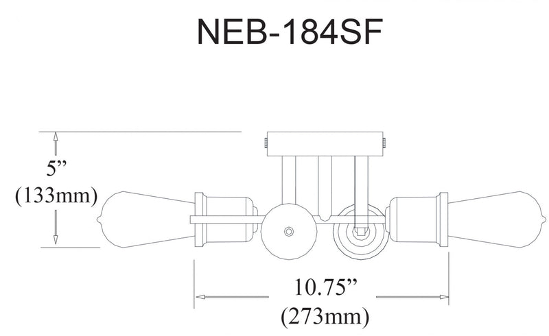 Plafonnier affleuré Nebraska de Dainolite avec fini espresso et 4 ampoules