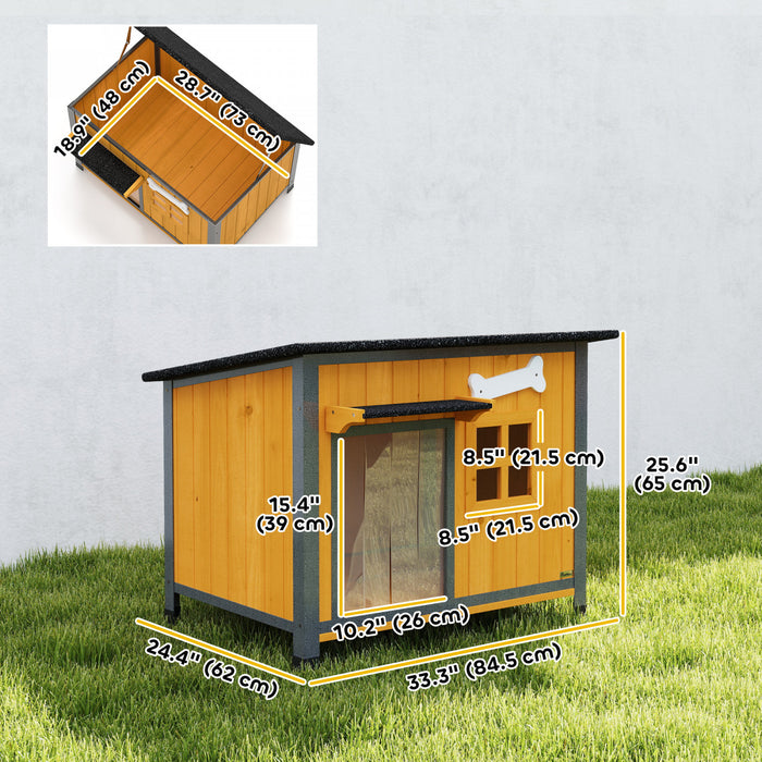 Niche Exterieure pour Chien avec Cadre en Acier Anti-Morsure