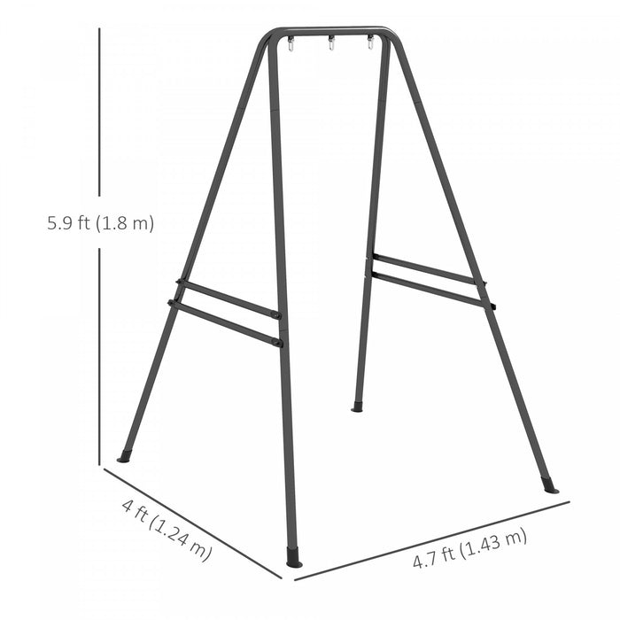 Outsunny Support de Chaise Hamac avec Cadre Metallique, Noir