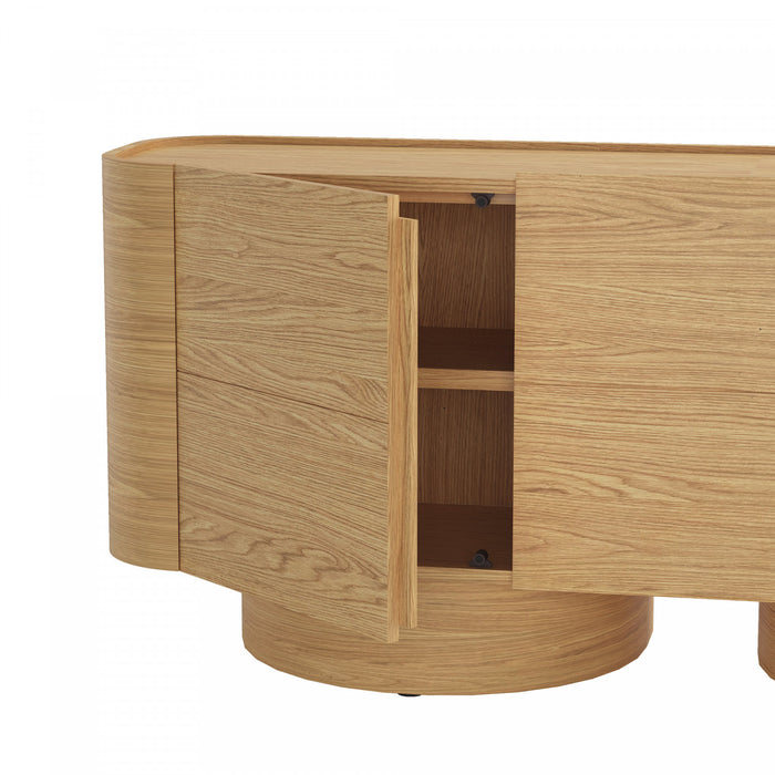 Buffet contemporain Solis 183 cm en bois massif naturel (3 portes)