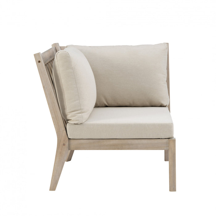 Fauteuil en coin Teagon pour la terrasse à l’extérieur - beige naturel