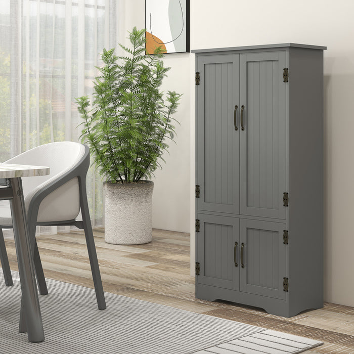 HOMCOM Garde-manger de cuisine, armoire de rangement au sol avec etageres
