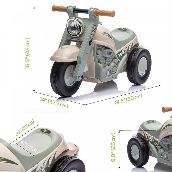 Qaba Voiture Bebe, Voiture A Pousser Pour Les 2 A 5 Ans Avec Musique Et Bulles, Voiture Coulissante Pied Au Sol Pour Les Tout-petits, Blanc Creme