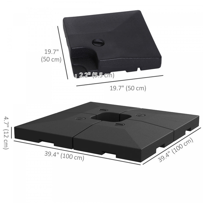 Support Outsunny a 4 pieds, capacite totale de 264 Lbs de sable / 176 Lbs d'eau